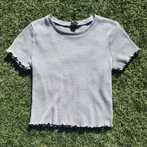 Wild Fable Light Gray Ribbed Tee